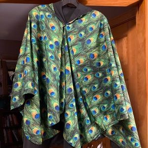Peacock print Raincaper for a stylish rainy day look!